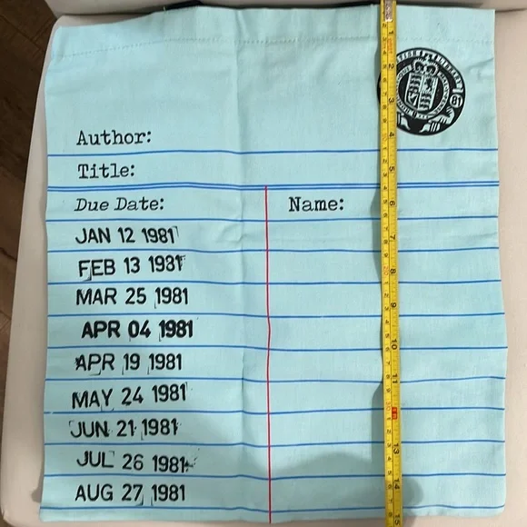 British Library Tote Bag, Blue Library Card, NWT - Picture 8 of 8